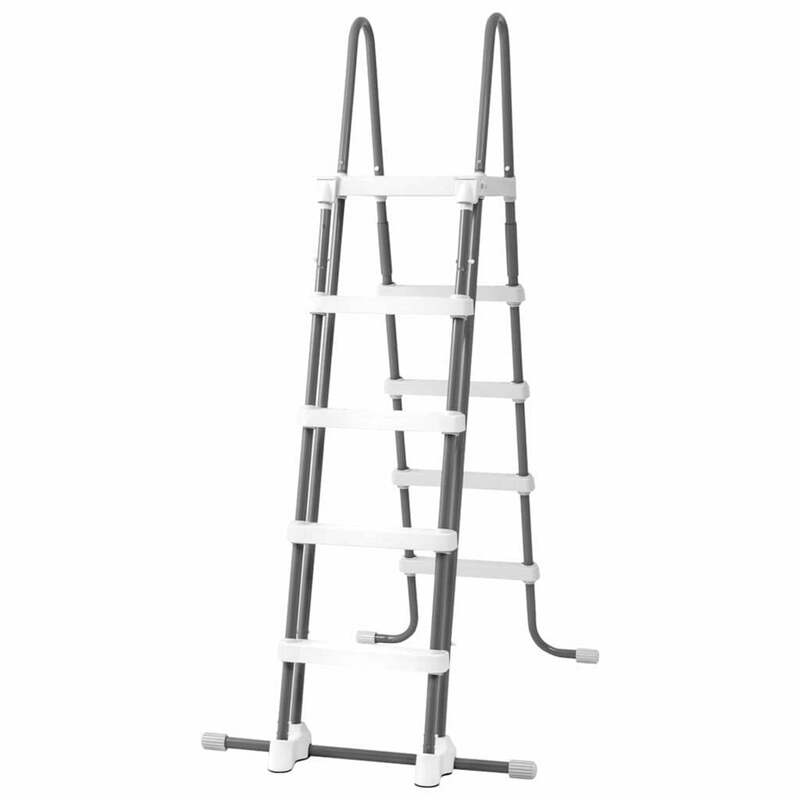 Intex Sicherheitsleiter 5 Stufen Poolleiter grau 132cm rutschsichere Stufen - 6941057408514