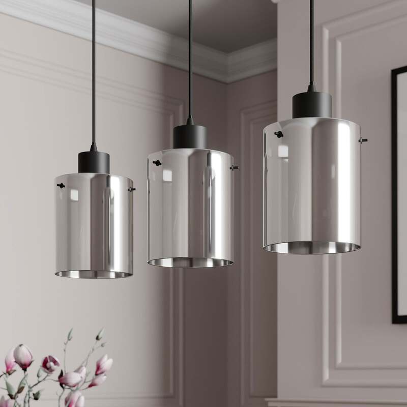 Lindby Kourtney Hängeleuchte Deckenlampe Pendelleuchte Lampe schwarz rauchgrau - 4251096585193