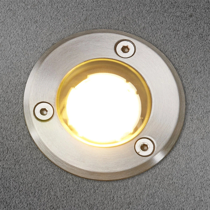 Lucande LED-Bodeneinbauleuchte Kenan Edelstahl Gartenleuchte IP67 Ø7cm 3000K - 6291105701730