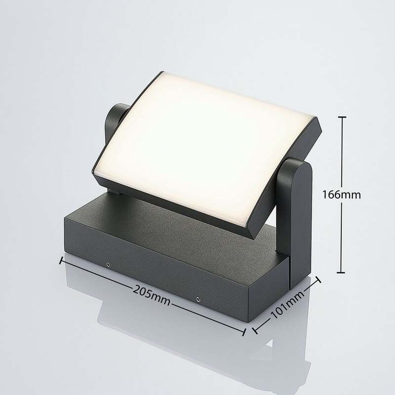 Lindby Außenwandleuchte Wandlampe LED Sherin dunkelgrau schwenkbar - 4251096554496