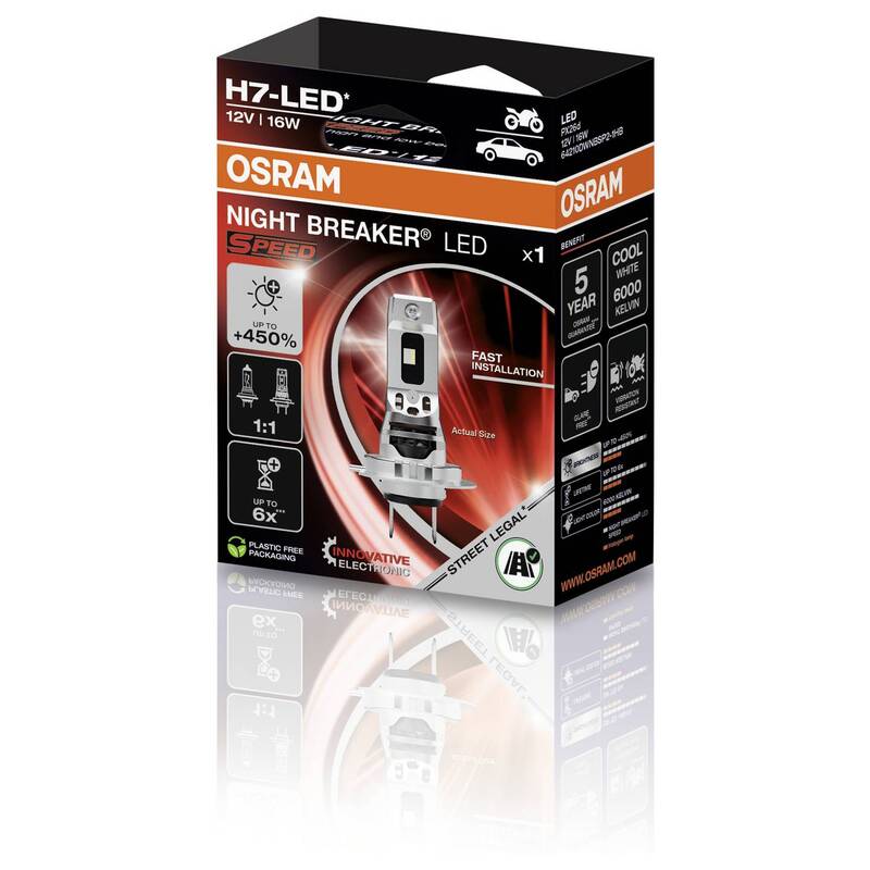 OSRAM NIGHT BREAKER LED SPEED H7 16W 12V 6000K 1550lm Kaltweiß Leuchtmittel - 4062172425360