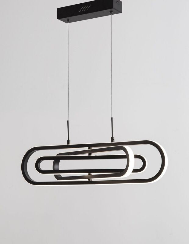 Nova Luce Pendelleuchte Hängeleuchte ARTE LED Lampe Matt Schwarz Warmweiß 64 cm - 5212017426000