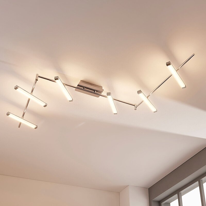Lindby Deckenleuchte Deckenlampe LED Pilou dimmbar chrom sechsflammig modern - 4251096546897