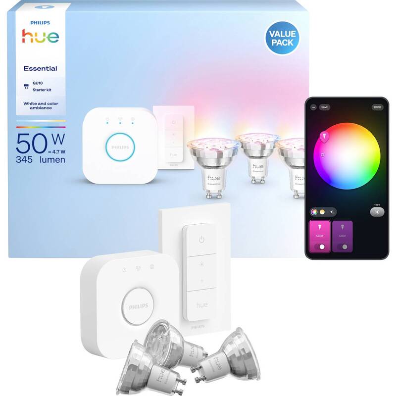 Philips LED-Leuchtmittel Hue Essential WACA dimmbar warmweiß bis kaltweiß 3er - 8721103103758