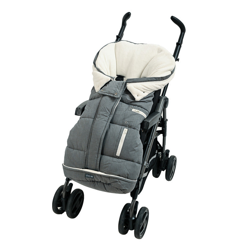 LITTLE ONE Winterfußsack Juna Kinderwagen Fußsack Thermo Hellgrau Weiß Universal - 4260315695339