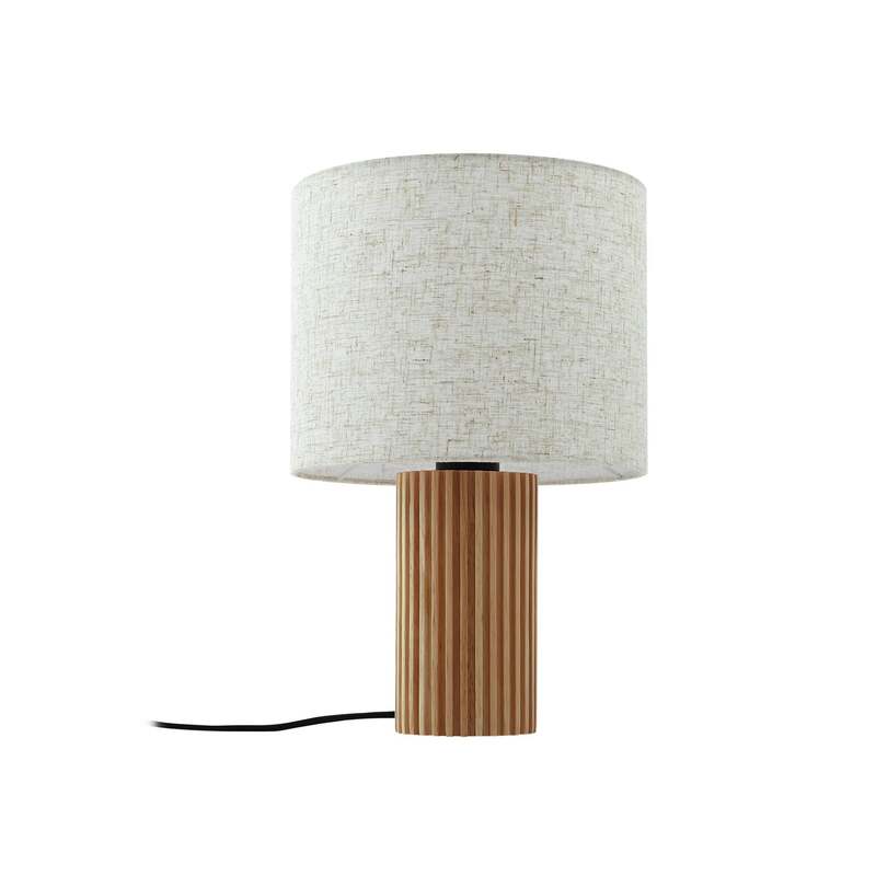 Lindby Tischleuchte Kimiko 38 cm Holz Textil beige E27 15 W mit Schalter - 4251911798517