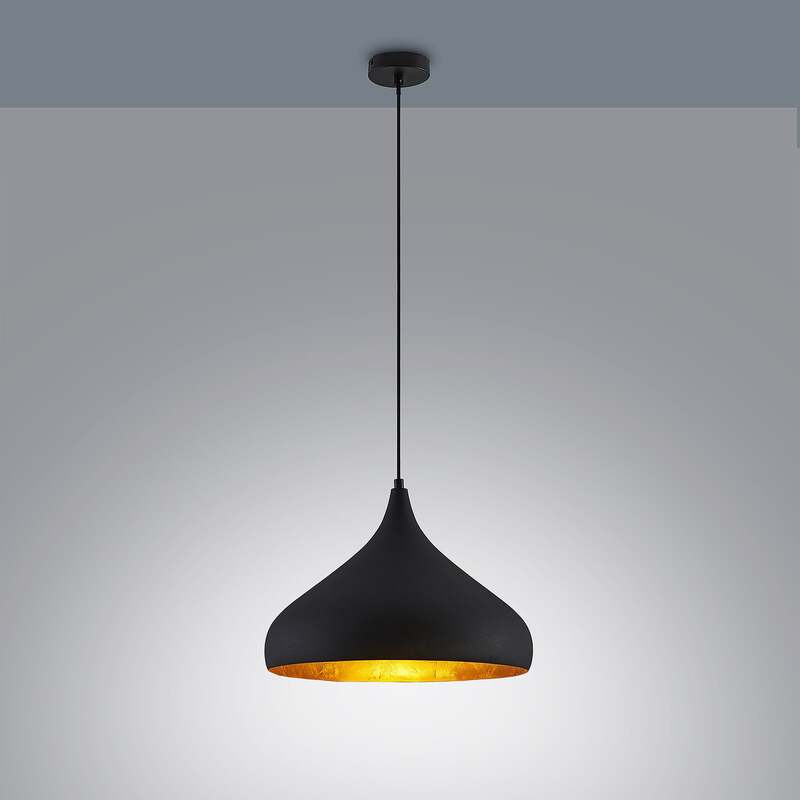Arcchio Hängeleuchte Lunus Pendelleuchte Lampe dimmbar schwarz gold Ø40,5cm - 4251096586954