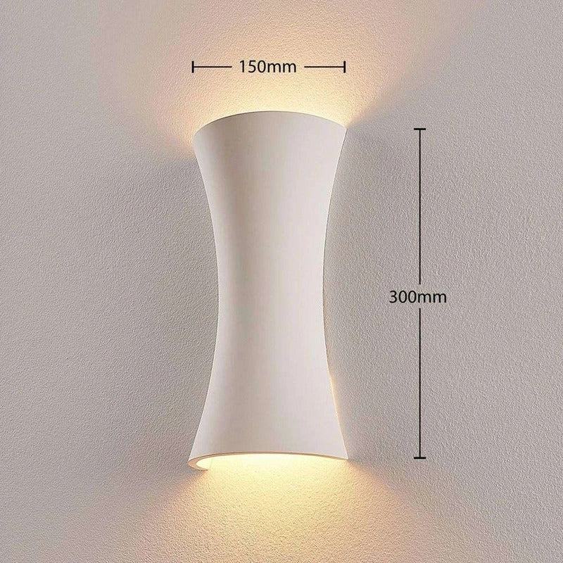 Lindby Wandleuchte Edon LED Wandlampe Gips dimmbar weiß 30x15cm IP20 2-flammig - 4251096547719