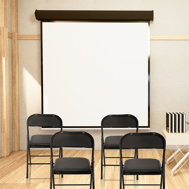 hjh OFFICE Konferenzstuhl Klappstuhl Besucherstuhl schwarz Kunstleder 4er Set446 - 4251084696825