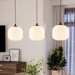 B-Ware Hängeleuchte Mantunalle 120 cm schwarz/weiß 3-flg Eglo modern Glas Stahl