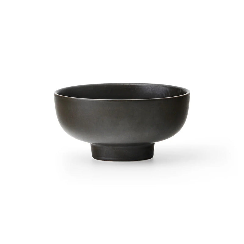 Audo New Norm Schüssel auf Fuß Bowl Servierschale Tonschale Ø12cm dark glazed - 5709262073580
