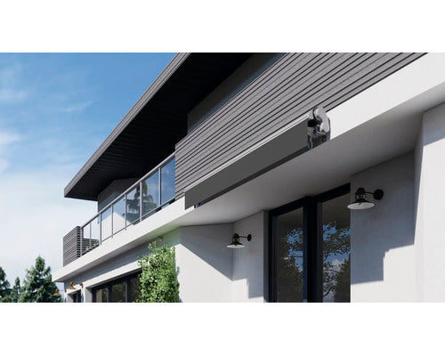 SunStyle Gelenkarmmarkise Markise Sonnenschutz 4x3m Stoff Uni grau - 4306517445782