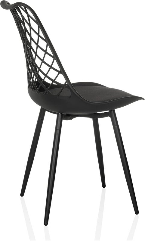 hjh LIVING BEGIO S Schalenstuhl mit Kissen wetterfest schwarz 46 cm Sitzhöhe - 4064323107163