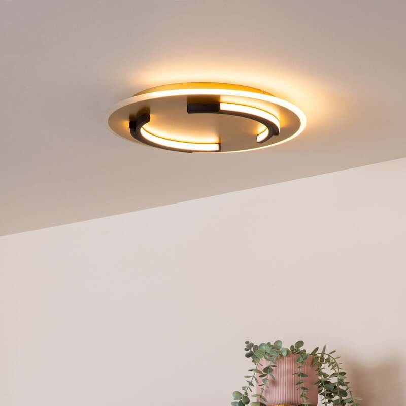 Lucide Deckenleuchte Lampe Andreas LED Leuchte gold matt Ø40cm warmweiß 30W - 5411212441744