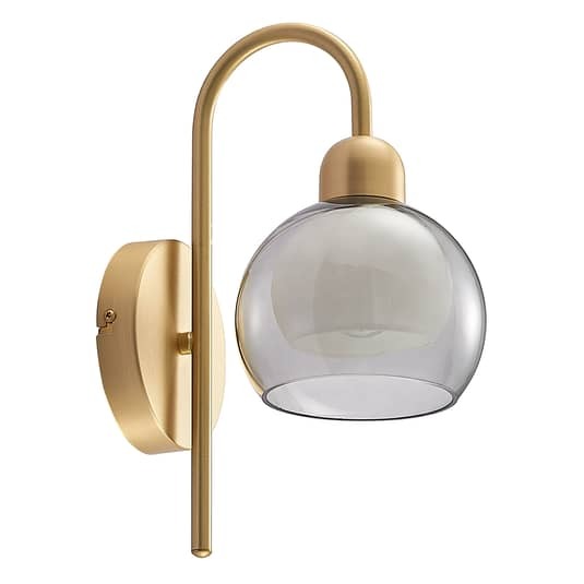 Lucande Wandleuchte Mylah LED Lampe Designer Leuchte dimmbar messing rauchgrau - 4251911730555