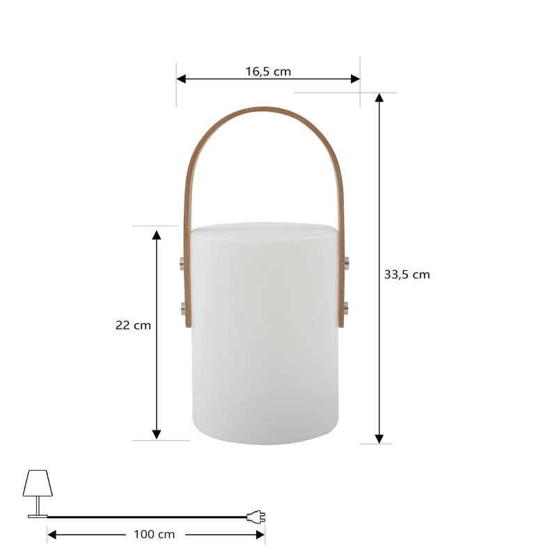 Lindby LED Akku Außentischleuchte Juria Gartenleuchte dimmbar IP44 weiß 35,5cm - 4251911774092