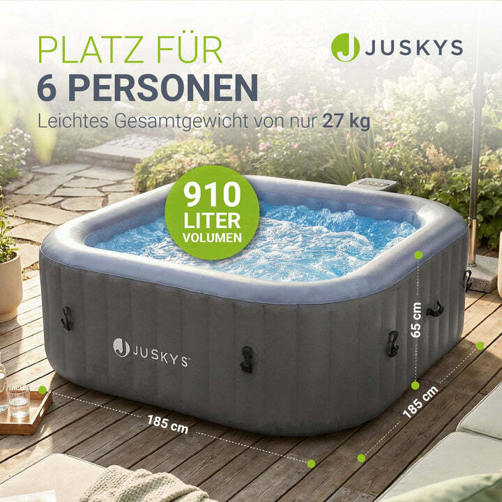 Whirlpool SpaLuxe aufblasbar für 4-6 Personen grau-blau 910l Garten Wellnessoase - 4262437187662