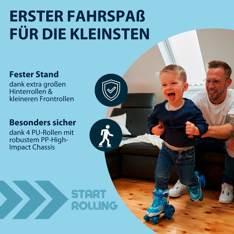 HUDORA Rollschuh My First Quad cyan für Kinder Gr. 26-29 verstellbar - 4005998220719