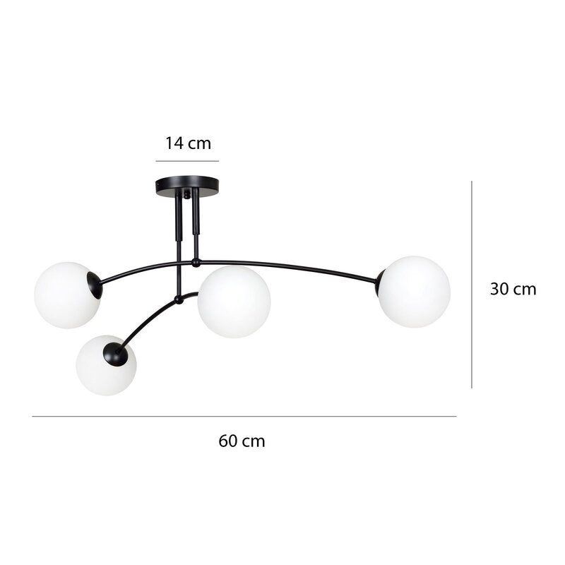 Euluna Deckenlampe Deckenlampe Lampe Leuchte Pregos 4 in Schwarz vierflammig - 5901738917064