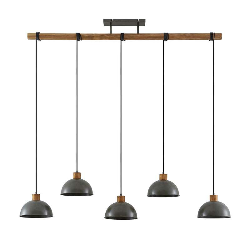 Lindby Hängeleuchte Pendelleuchte Durbis LED 5-flammig E27 grau 149 cm - 4251911719529
