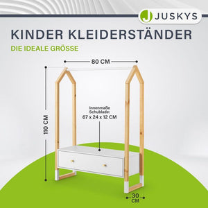 B-Ware Kinder Kleiderständer Filla Offene Garderobe mit Schublade und Ablage