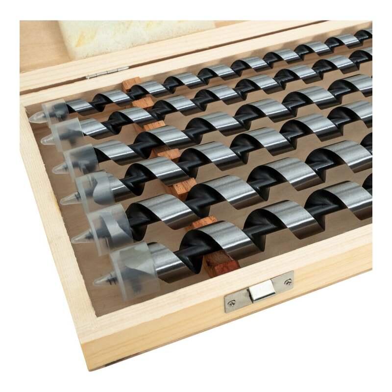 STIER Schlangenbohrer Bohrer Set 6-teilig Federstahl 10-20mm 385mm Holzbox 460mm - 4251709622291