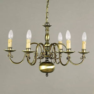 B-Ware Orion Kronleuchter IMKE Deckenlampe Hängelampe messing 6-fl. E14 SIEHE TEXT/FOTO