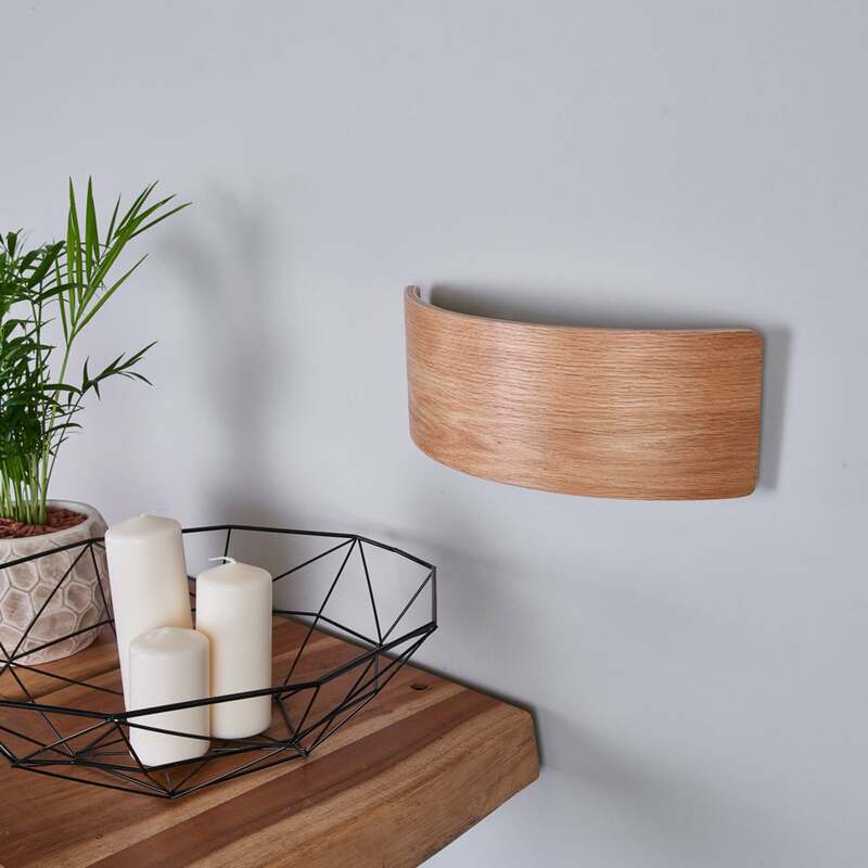 Lindby Wandleuchte Holz Rafailia LED Wandlampe Leuchte warmweiß dunkelbraun 33cm - 4251096533385