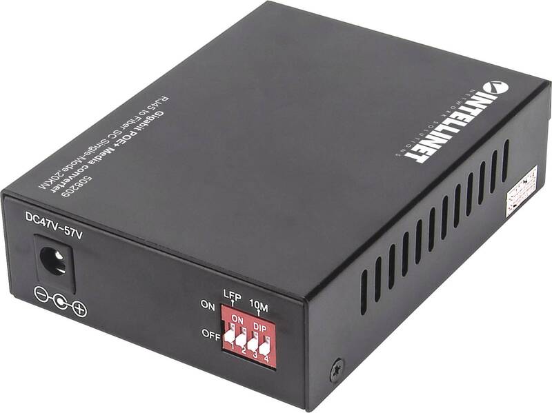 Intellinet Medienkonverter 1000MBit/s Gigabit PoE+ Singlemode 20km PoE+ Injektor - 0766623508209