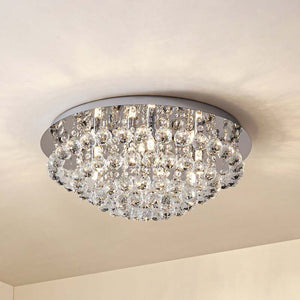 B-Ware Lindby Deckenleuchte Antonino LED Kristall Deckenlampe dimmbar chrom Ø55cm 8-flg