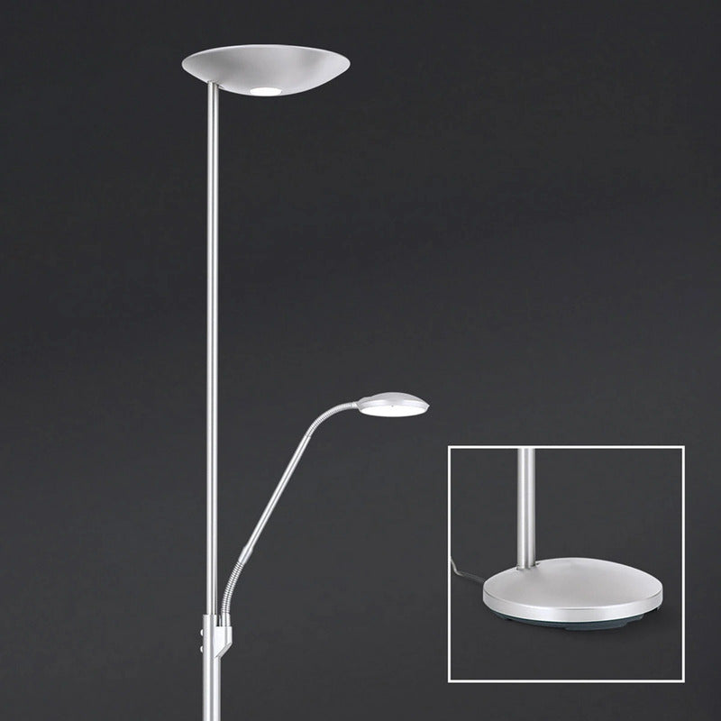 Cobra Deckenfluter Stehlampe LED Leselampe Nickel Lampe Leuchte Schalter Dimmbar - 9003090257485