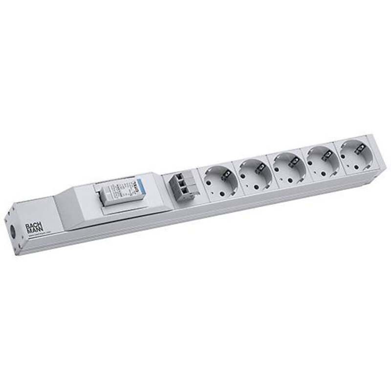 Bachmann Steckdosenleiste Mehrfachsteckdose 19 Zoll grau Schutzkontakt 2 m 5fach - 4057298058837