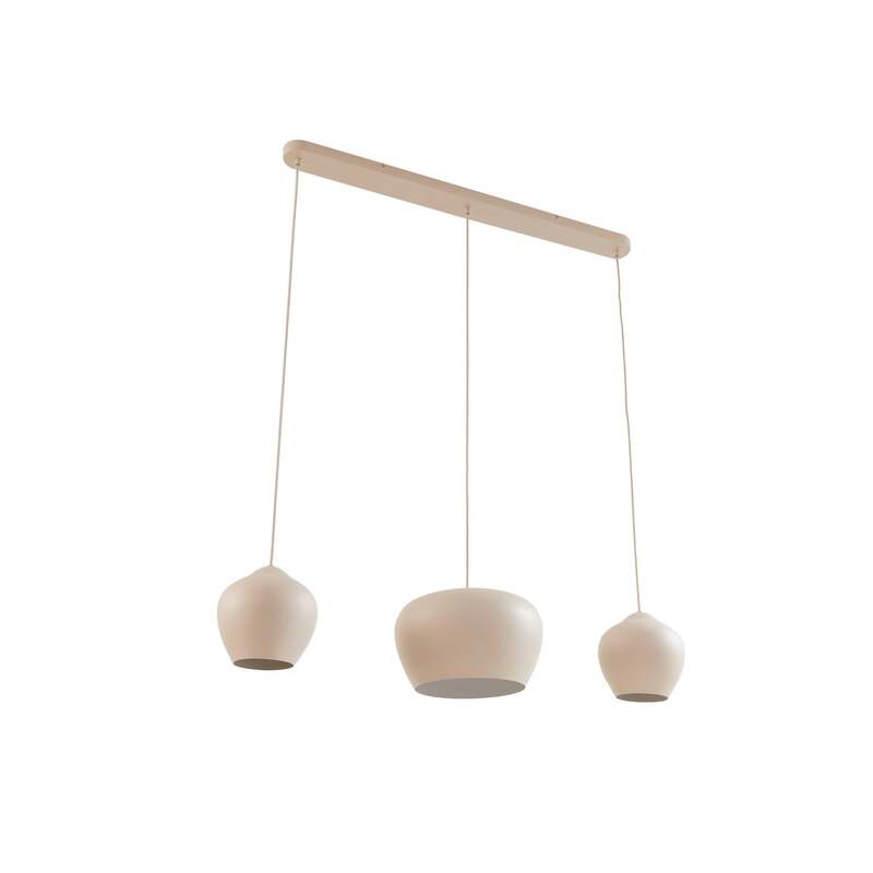Lucande Hängeleuchte Malisa beige 3-flammig Metall 90 cm dimmbar E27 - 4251911796414