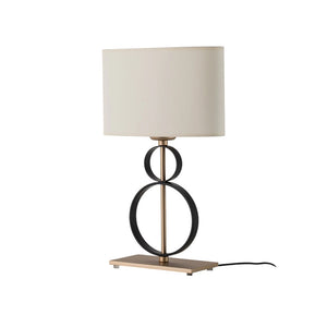 B-Ware Tischleuchte Lampe Priam schwarz gold Stahl Schalter 42 cm E27 LED Leuchte Lampe