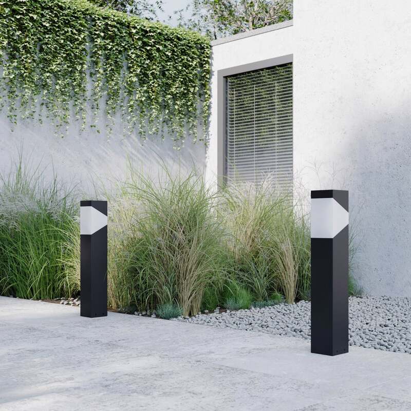Lucande Sockelleuchte Kiran Gartenleuchte LED dimmbar IP44 grau 60cm Metall - 6291105706209