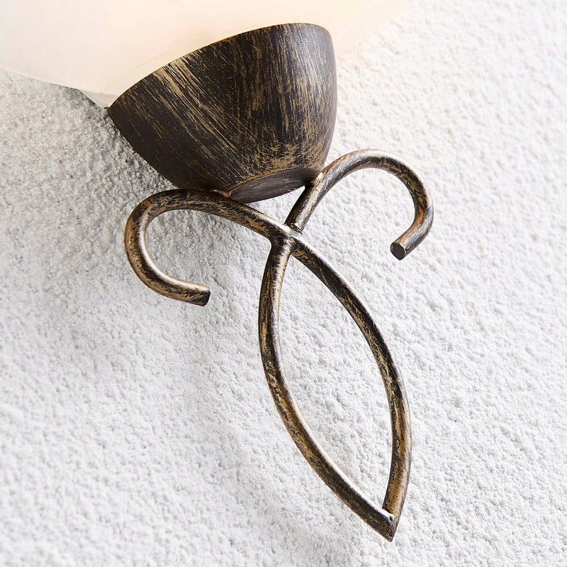 Lindby Wandleuchte Mohija LED Wandlampe dimmbar schwarz-gold Glas E27 25cm - 4251096521245