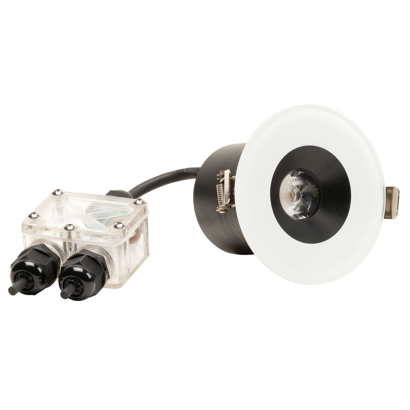 Konstsmide LED Einbauleuchte 7875 Außenbereich Lampe warmweiß IP44 Ø11cm weiß - 7318307875256