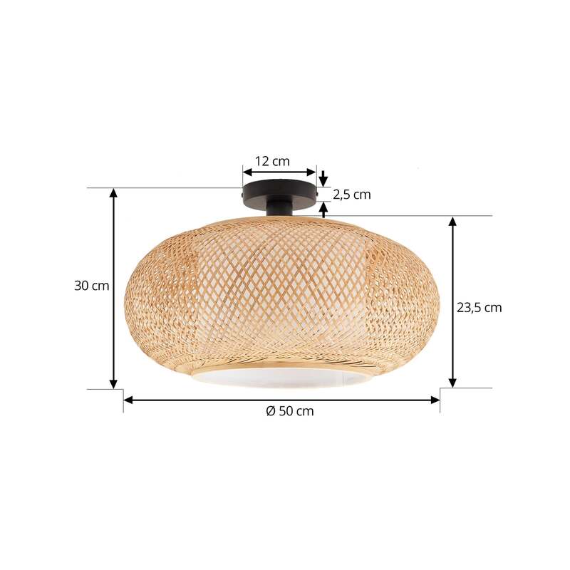 Lindby Deckenleuchte Romaine Bambus natur Ø50cm Lampe Leuchte SIEHE TEXT/FOTO - 4251911792904