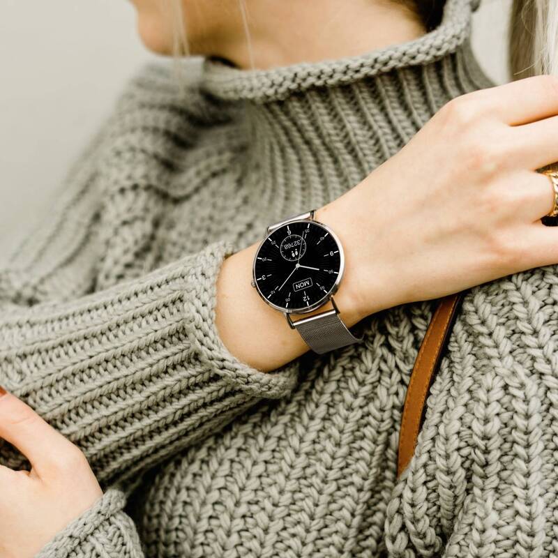 XCOAST Smartwatch SIONA 2 Fitnessuhr Anruf Benachrichtigung Topas Silver 42mm - 4260449576696