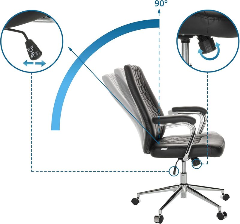 hjh OFFICE Drehstuhl Bürostuhl THEO I Kunstleder schwarz Chefsessel - 4064323035831