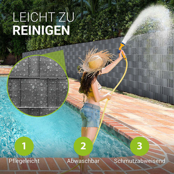 Sichtschutzstreifen PVC Sichtschutzband 19cm x 35m blickdicht wetterfest 4er Set - 4260565521570