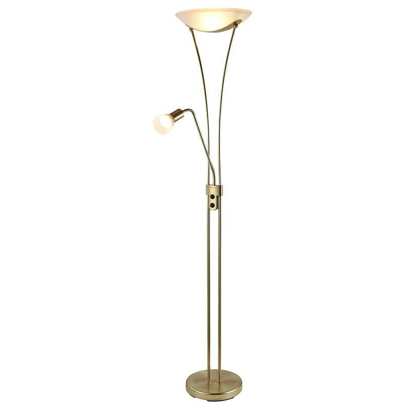 Lindby Stehlampe Felicia LED Leselampe Stehleuchte messing 180cm E27 Leuchte - 4251096532616