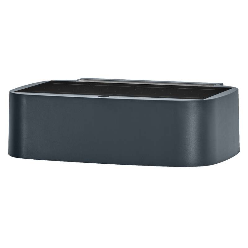 OSRAM Wandleuchte Außen Solar Updown 7,6W dimmbar warmweiß 3000K IP65 dunkelgrau - 4099854415234
