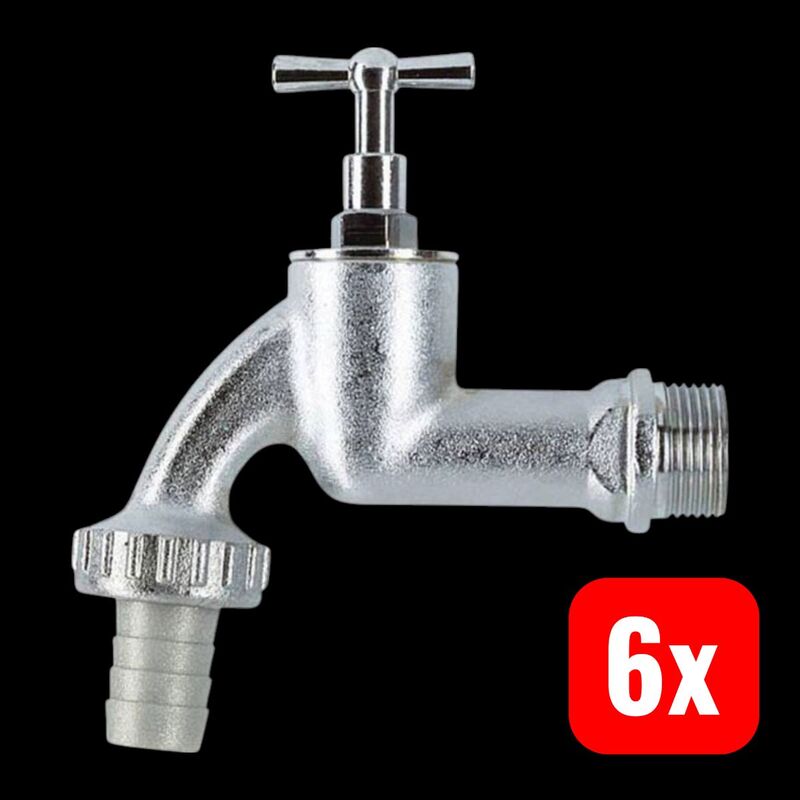 GARDENA Garten-Wasserhahn 1/2" Schlauch-Anschluss 13mm Silber Metall langlebig - 4078500733007