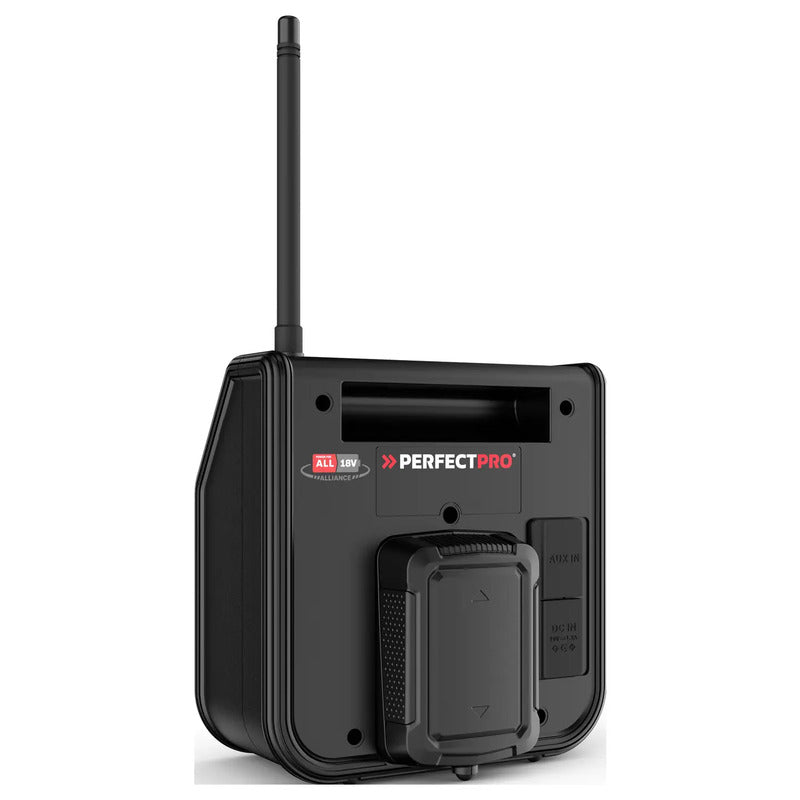 PerfectPro DPR2-18V DAB+ Baustellenradio 4W spritzwassergeschützt schwarz - 8719689465537