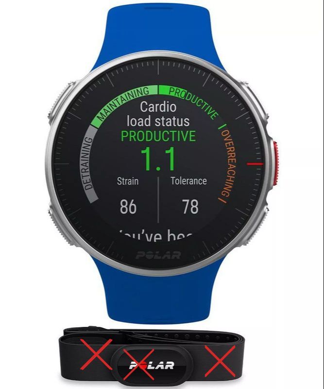 POLAR Vantage V Uhr Multifunktionsuhr Tracker Bundle mit Brustgurt H10 Größe M L - 0725882053257