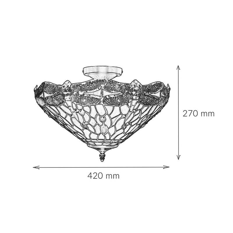 Searchlight Deckenlampe New York Decken-Lampe Deckenlicht im Tiffany-Stil E14 - 5013874288097