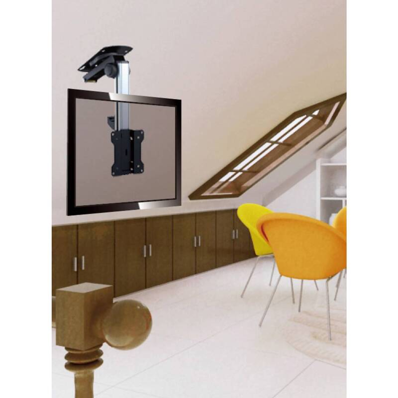 SPEAKA TV-Deckenhalterung 43-94cm neigbar schwenkbar max. 20kg schwarz/silber - 4016138841794