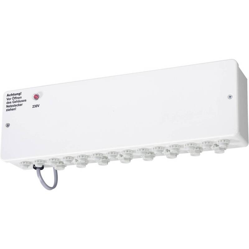 Eberle Klemmleiste Aufputz 230V Heizungssteuerung 6 Zonen IP43 31x9x6,5cm weiß - 4017254146671