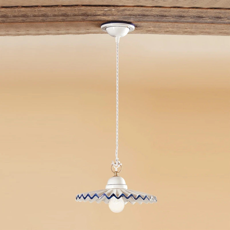 Ceramiche Pendelleuchte PIEGHE Landhauslook 28 cm Lampe E27 Pendellampe Licht - 2013002